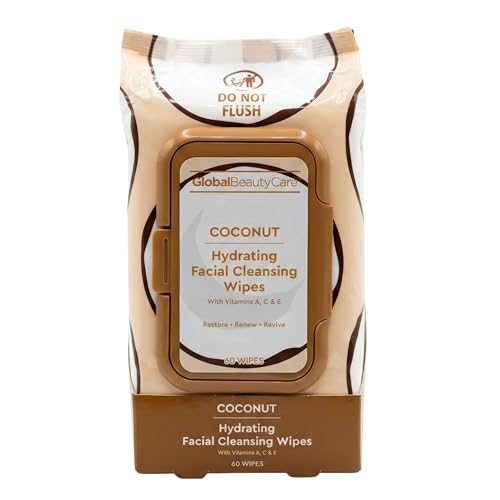 Coconut Makeup Remover Wipes with Vitamins A, C & E - 60 Count