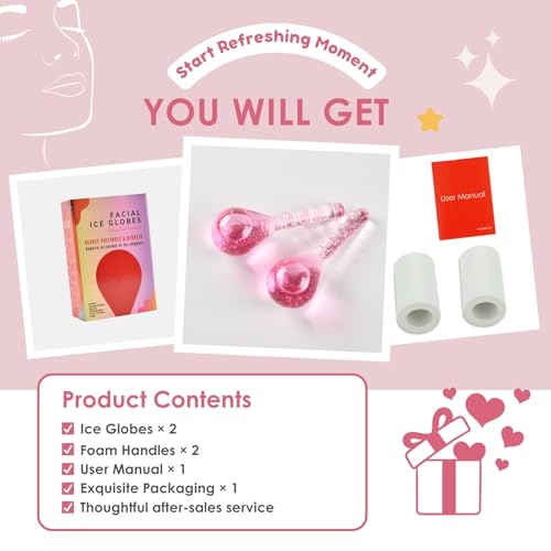 Ice Globes for Face - Cryo Cooling Facial Massage Tool Pair