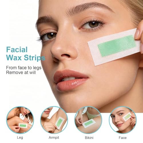 Waxfans 52PCS Wax Strips for Face, Eyebrow Hair Removal, Waxing Kit