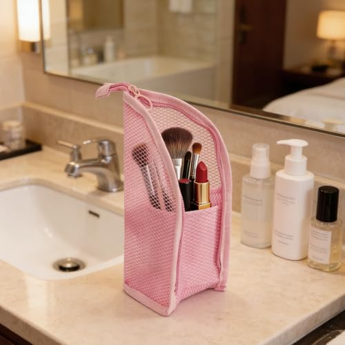 Yecuelo White Pink Grey Travel Toiletry Bag Waterproof Organizer for Women & Men