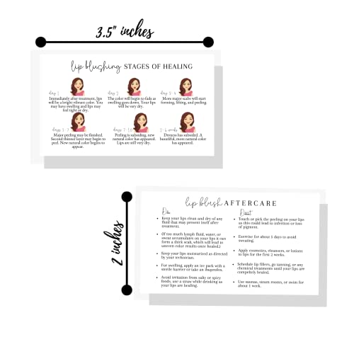 Lip Blush Aftercare Instruction Cards | 50 Pack Business Card Size