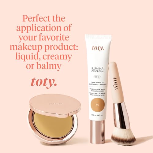 Toty by Sofia Vergara - Ilumina Brush - Angled Complexion & Foundation Blending Brush for Flawless Finish & Coverage - Densely Packed, Vegan, Super-Soft Bristles - For Cream or Liquid Foundation