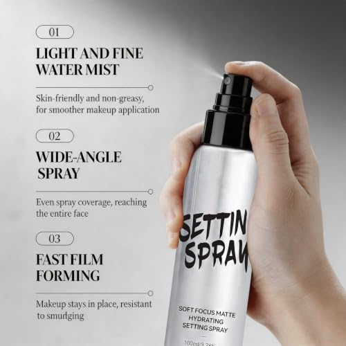 Irven Matte Setting Spray - Hydrating, Long-Lasting Makeup Fixer, Oil Control & Blurring Mist, 100ml