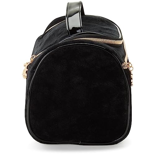 Juicy Couture Black Makeup Bag Cosmetics Organizer Travel Essentials Hanging Duffel Velour Rhinestones