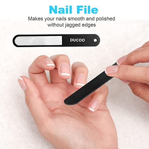 Nail Clippers Set - 4 Piece Manicure and Pedicure Grooming Kit - Black - DUCOO