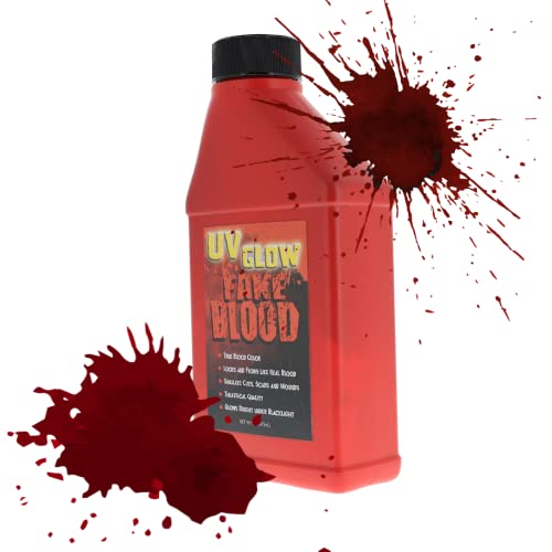UV GLOW Fake Blood 16 Oz - GLOWS Under Blacklight SHAKE WELL