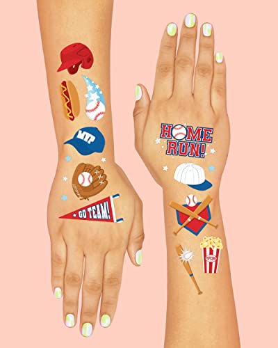 Baseball Temporary Tattoos - 56 Foil Designs