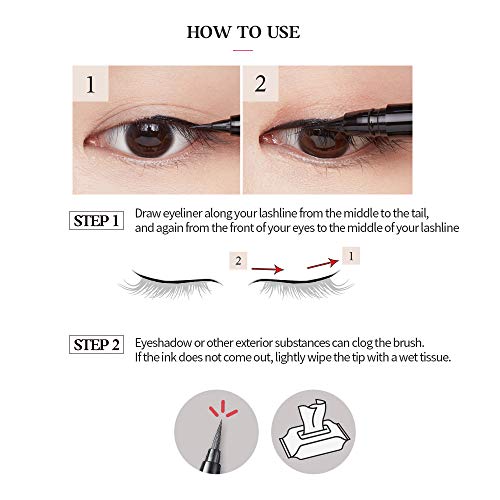 ETUDE Drawing Show Brush Eyeliner - Waterproof Liquid Pen