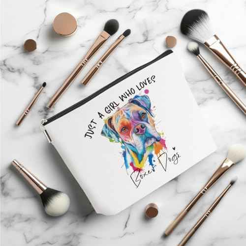 Boxer Dog Gifts Makeup Bag Boxer Dog Lovers Cosmetic Bag Travel Organizer Bags Makeup Pouch, Christmas Birthday Friendship Animal Lovers Gifts for Women Girls Friends