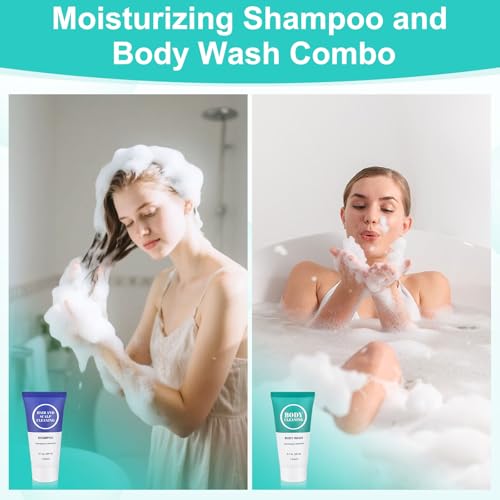 Travel Size Shampoo and Body Wash Set, Small Trial Hair Shampoo Sample Shower Gel Kit Mini Toiletries Amenities Set for Men and Women, Cleansing for Hotel/Vacation/Homeless 0.7 oz/20 ml (100 Pack)
