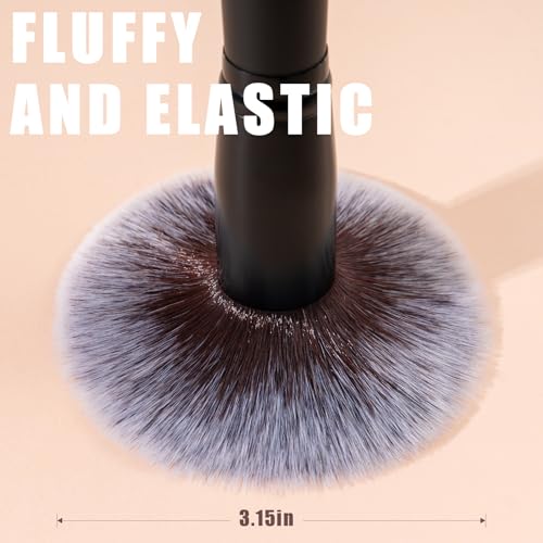 ZAMEL Professional Makeup Brush Set - 15pcs Labeled Black Foundation & Eyeshadow Brushes with Travel Case, Cruelty-Free Premium Synthetic hair Soft Bristles, Ideal for Women & Makeup Lovers