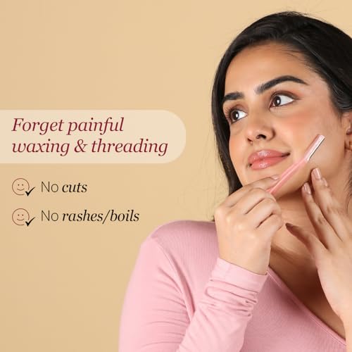 Carmesi Facial Razor for Women | Painless & Precision Face Hair Removal | for Peach Fuzz, Eyebrow, Chin & Upper Lip | Gentle Exfoliation & Smoother Skin | 3 Count (Pack of 2)
