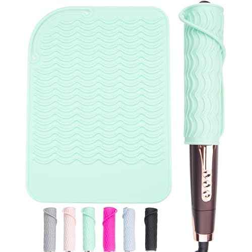 Heysam Heat Resistant Silicone Mat for Hair Styling Tools, 9.0 x 6.5 inches, 450¡ÆF Protection, Multiple Colors