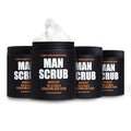 Body Prescriptions Men¡¯s Exfoliating Body Scrub ? Ultimate Skin Cleansing Wash in Jar with Twist-Top Lid, For All Skin Types, 21 Ounce (Pack of 4), Mahogany