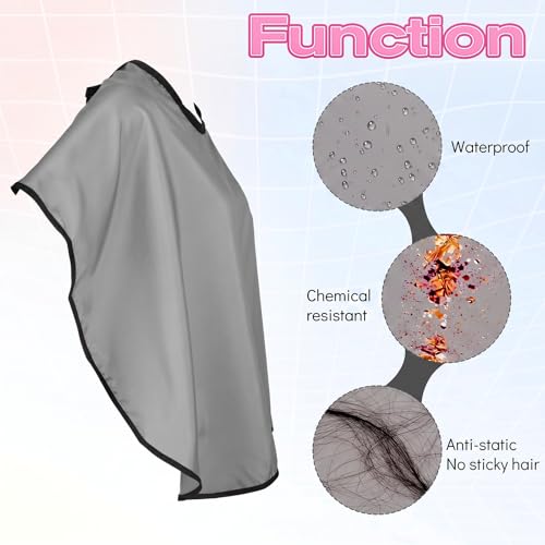 Waterproof Hair Coloring Cape for Salons and Stylists - Grey, 31x28 Inches