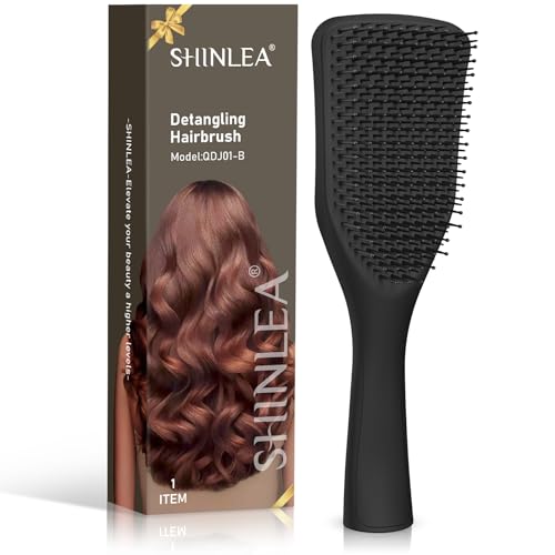 SHINLEA Wave-Shaped Detangler Hair Brush for Wet & Dry Hair