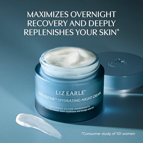 Liz Earle Skin Repair Hydrating Night Cream - Deeply Replenishing Face Moisturizer to Help Reduce Signs of Fatigue and Boost Hydration - Enriched with Plant-Based Hyaluronic Acid & Niacinamide (50 ml)
