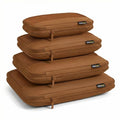 SOARSAIL Light Brown 4-Piece Compression Packing Cubes for 3-7 Day Travel