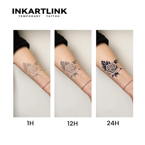 INKARTLINK Tattoo Tech, 2 Sheets Large Semi Permanent Tattoo, Adult Art Design Temporary Tattoos, Lasts 1-2 Weeks, Waterproof, Realistic Look, No Adhesive, No Reflection (religion)323