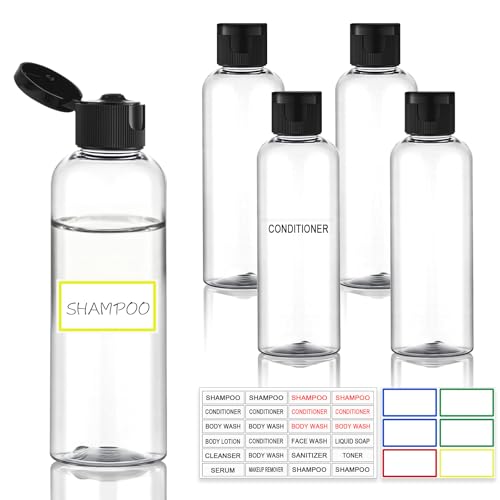 Clear Travel Bottles Set - 5 Pack TSA Approved Leak-Proof Refillable Containers