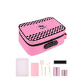 ANZOME Large Smell Proof Storage Bag, Lockable Travel Organizer Case with 3-Digit Combination Lock, Activated Charcoal Odor Control, Waterproof Zipper Pouch with 7 Accessories, Pink