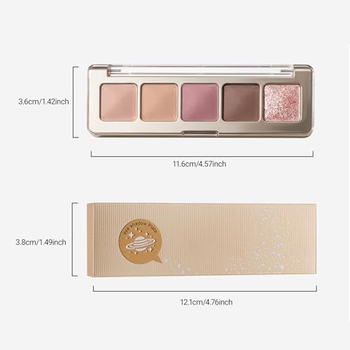 Erinde 5-Color Eyeshadow Palette - Matte & Shimmer Nude Neutrals