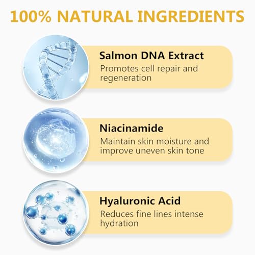 Salmon Collagen Ampoule Serum - Pure Marine Collagen Booster for Face - Age-Defying & Revitalizing Formula for Fine Lines, Dark Spots & Elasticity - Improves Skin Radiance & Hydration