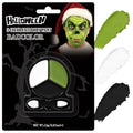Black White Ogre Green Face Body Paint with Applicator, Oil Based Face Painting Kit for Halloween Green Monster, Frankenstein, Alien, Evil Creature Makeup, SFX Cosplay, Costume Parties, Dress Up
