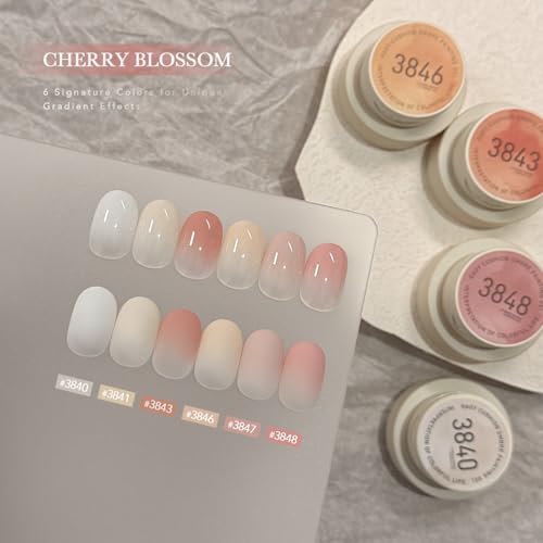 GAOY Ombre Patting Gel Kit - 6 Colors Gradient Nail Polish with Sponges