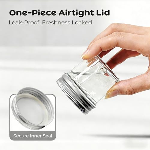 6 Pack 2oz Mini Mason Jars with Airtight Lids