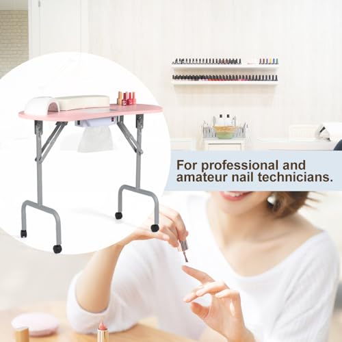 36" Portable Manicure Table with Dust Collector & Charging