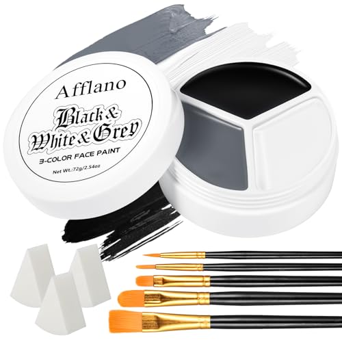 9 Pcs SFX Halloween Face Paint Kit – Black White Grey Skull Makeup