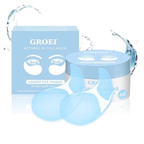 60Pcs Retinol Collagen Under Eye Patches for Dark Circles