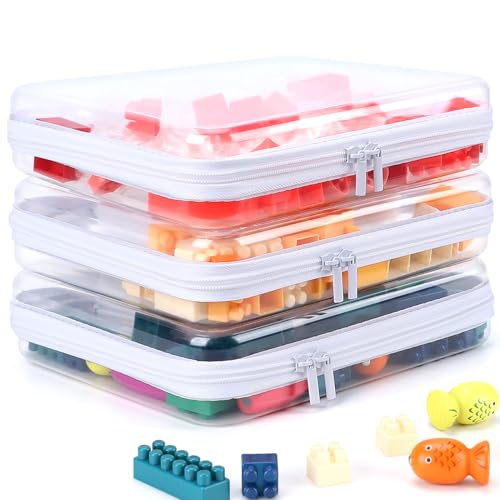 3-Pack Clear Hard Shell Zipper Pouches | Waterproof Organizer