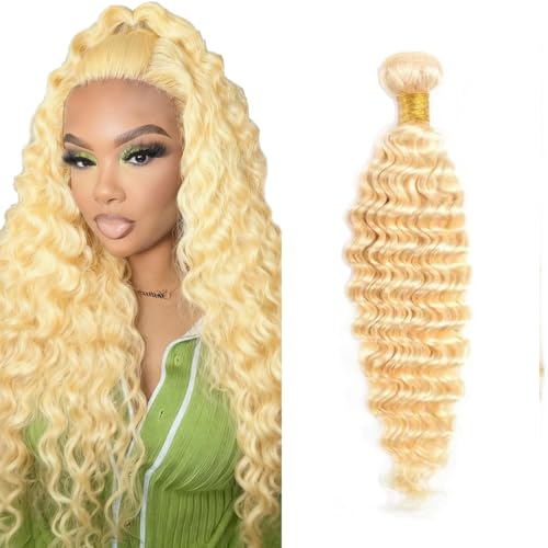 613 Blonde Human Hair Bundle 22" Deep Wave 50g