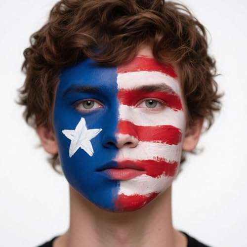 Red White Blue Face Paint Kit with Sponges - 1.01oz