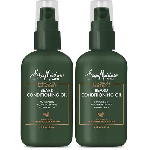 SheaMoisture Beard Conditioning Oil for a Full Beard Maracuja Oil and Shea Butter to Moisturize and Soften 3.2 oz,(Pack of 2)