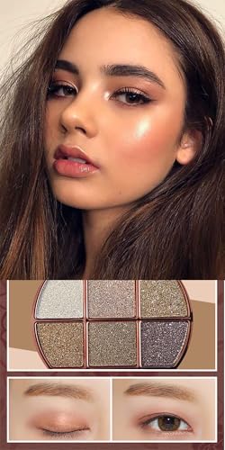 6-Color Glitter Eyeshadow Palette - Highly Pigmented Waterproof
