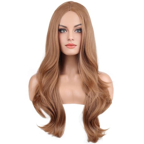 Brown Wavy Long Wig 26" Heat-Resistant Synthetic Hair