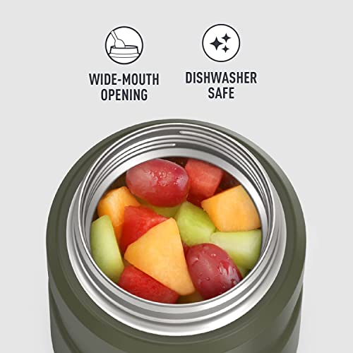 THERMOS Stainless King Vacuum-Insulated Food Jar with Spoon, 16 Ounce, Army Green