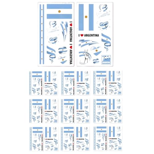 20 Pack World Cup Temporary Tattoos - Waterproof National Flag Stickers