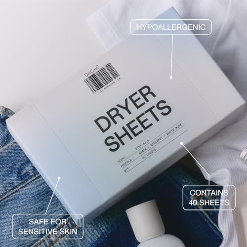 DedCool Xtra Milk Dryer Sheets 40ct Fabric Softener - Luxurious Scent & Static Reduction