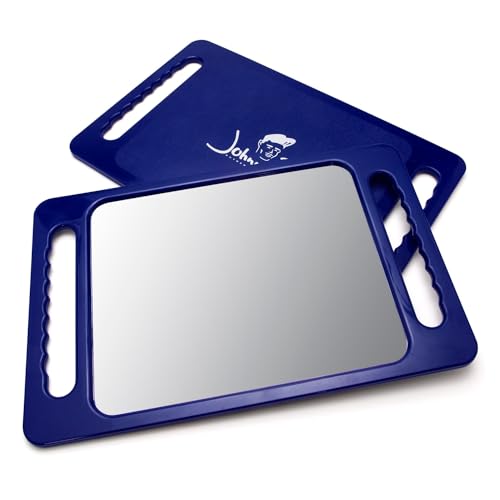 JOHNNY B. Large Rectangular Mirror with Double Handles for Barbers