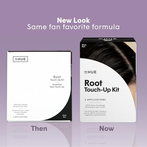 dpHUE Root Touch-Up Kit Black Permanent Hair Color for Gray Coverage