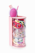 3-Layer Clear Hair Accessories Organizer with Brush Holder