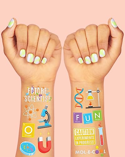 Science Party Temporary Tattoos - 62 Silver Foil Designs