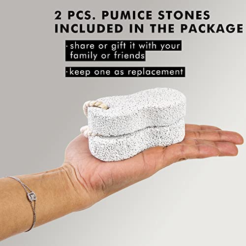 Natural Lava Pumice Stone for Feet - Callus Remover, Pack of 2