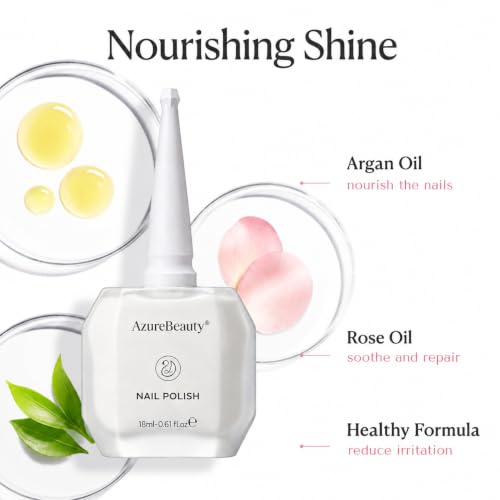 AZUREBEAUTY Warm White Nail Polish - Quick Dry Glossy Finish (18ml)