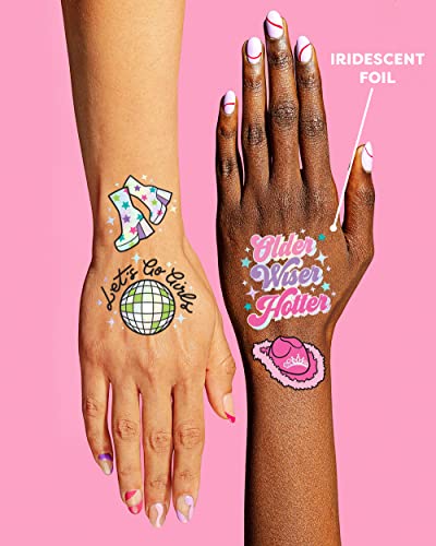 Birthday Party Temporary Tattoos - 44 Metallic Tats