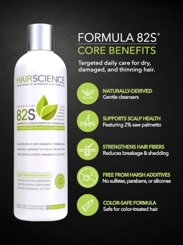 Hair Science Formula 82S Shampoo | Saw Palmetto & Biotin for Thinning Hair